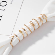Load image into Gallery viewer, VKME Vintage Twist Gold Sliver Ring Set Lady Round Ring Female Knuckle Fashion Wedding Jewelry Accessories