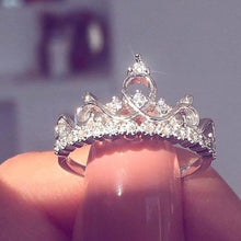 Load image into Gallery viewer, Fashion Luxury Crown Ring Statement Women Wedding Zircon Engagement Ring Trend Geometric Rose Gold Silver Romantic Party Gift