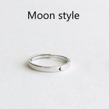 Load image into Gallery viewer, Silver Ring Simple Style Moon Sun Adjustable 925 Couple Rings For Girls Boys Best Friend Jewelry