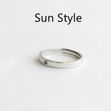 Load image into Gallery viewer, Silver Ring Simple Style Moon Sun Adjustable 925 Couple Rings For Girls Boys Best Friend Jewelry